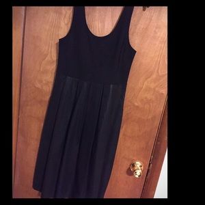 Tank top faux leather bottom dress